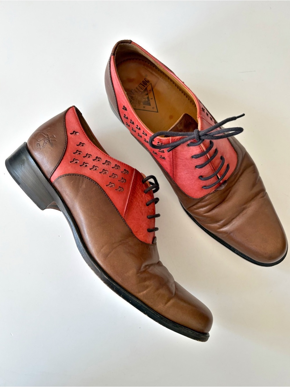 John Fluevog || Twin Turbines 211 Carrall Street Oxfords Red Brown